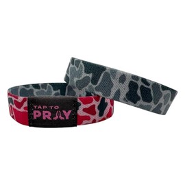 Tap To Pray™ Wristbands - River Rock Camo Pink & Ash - Size: X-Small