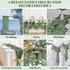 MUUKAIII Pack of 6 Table Runners, Sage Green, 90 x