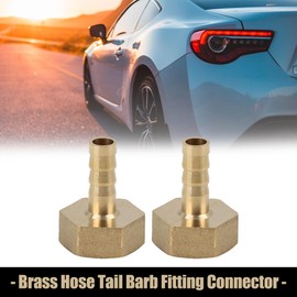 X AUTOHAUX 8mm Hose ID x G 1/2" NPT Female Pipe Brass Hose Tail Barb Fitting Connector for Joiner Air Water Fuel Pipe - 2 Pcs