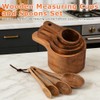 8-Piece Acacia Wood Nesting Measuring Cups and Spoons Set, Laser