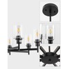 L LOHAS LED 8-Light Black Chandelier for Dining Room Light