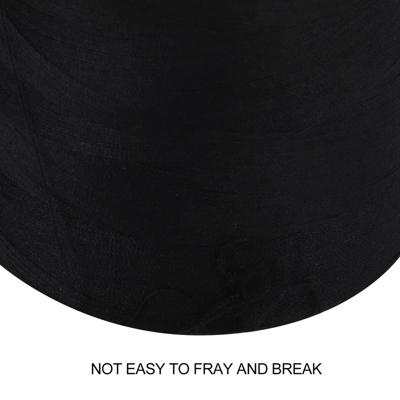 Strong Serger Thread 402, 2 Black Sewing Threads for Overlock,