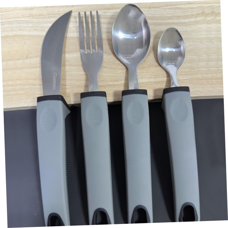 Ipetboom 1 Set Adaptive Tableware for Elderly Portable Slip Utensils