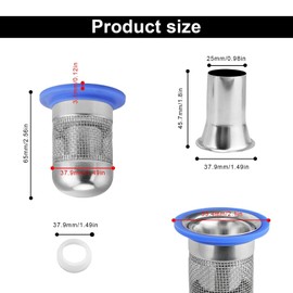 HASLED Edelstahl Geruchsverschluss für Dusche & Waschbecken - Abfluss Sieb mit Haarfänger - Edelstahl Rostfrei - Passend für Bodenabläufe in Bad/Küche