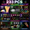 SilverChry 233 pezzi Fluo Party Kit, 100 Braccialetti Luminosi Fluorescenti,