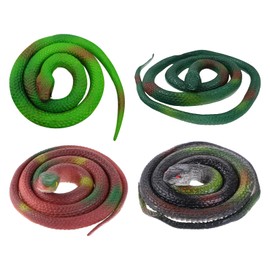 Cerioll Toy Snakes, Rubber Snakes, 30 Inch Large Realistic Rubber Snake, Fake Snake, Realistic Rubber Snake, Soft Rubber Snake, Colorful Rubber Snakes for Garden Prank Prop Scare Birds (4 colors)