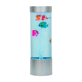 ValueLights 32cm Kids Bedroom Colour Changing Sensory Mood Lighting LED Novelty Bubble Tower Fish Lamp Bedside Light