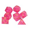 7PCS Polyhedral Dice Clear Numbers Pointed Edges Resin Dice Set