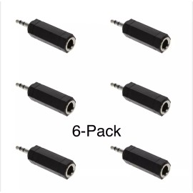 Unbranded 1/4inch Stereo TRS Jack (emale to 3.5mm Stereo Plug Male Adapter Converter 6-pak