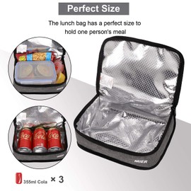 MIER Portable Thermal Insulated Cooler Bag Mini Lunch Bag for Kids, Grey