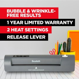 Scotch TL901X Thermal Laminator, 1 Laminating Machine, Gray, Laminate School Assignments and Documents, for Dorm Room or School Supplies, 9 in.