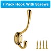 TERF® Polished Brass Double Wall Mounted & Door Hooks Hat