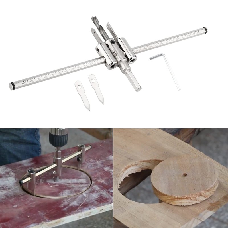 Adjustable Gatenzaag Circle Cutter, 30-300mm Circle Cutter Wood Adjustable Circle