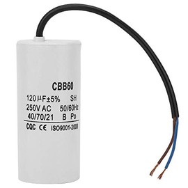Condensador CBB60, Condensador de CA 250 V Condensador de CA 120uF Condensador 50 / 60Hz Condensador de funcionamiento del motor con cable conductor para compresor de aire del motor