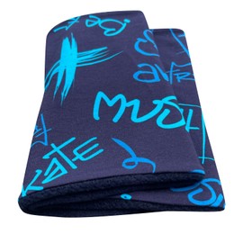 Wollhuhn Eco Girls/Boys/Children Warm Slip-On Scarf/Neckerchief Inner Fleece Lined Many Designs Winter Transitional Periods (Made of Eco Fabrics) 20220523, Cool Music Blue Shades