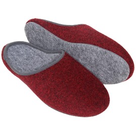 Pantoffelmann - Felt Slippers, Lightweight Felt Slippers with Strong Felt Outsole, Cosy Slippers for Everyday Use, Warm Slippers, Slippers for Men, Slippers Women, red