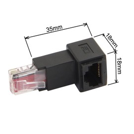 NFHK Down Angled 90 Degree 8P8C FTP STP UTP Cat 5e Male to Female LAN Ethernet Network Extension Adapter