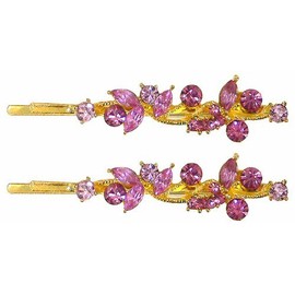 Pair of Crystal Hairpins 5A86400-1fuchsia