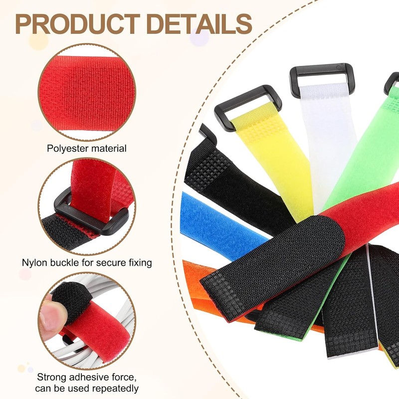 PATIKIL Correas de velcro reutilizables de 2.5 cm x 20.3