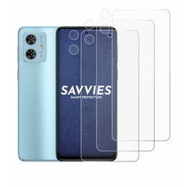 Savvies 6 Pack Screen Protector compatible with Motorola Moto G54 (Front+Camera) Protection Film Clear