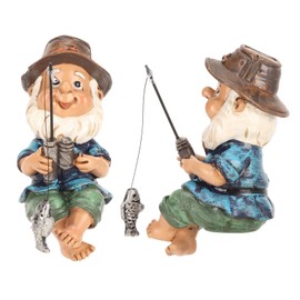 ZJchao Garden Gnome Fishing In The Pond - Outdoor Lawn Decoration Ornament for Fishermen