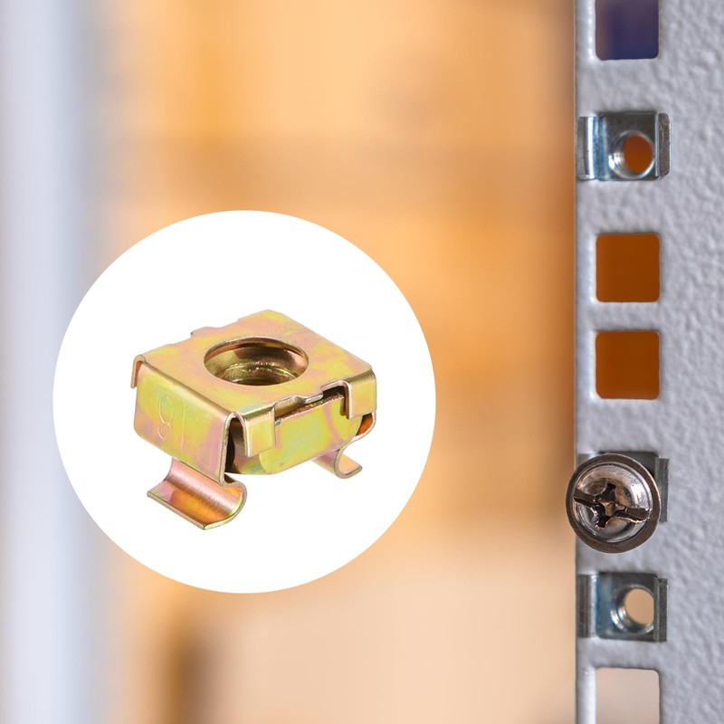 sourcing map M6 Cage Nuts for Server Rack Cabinet, Carbon