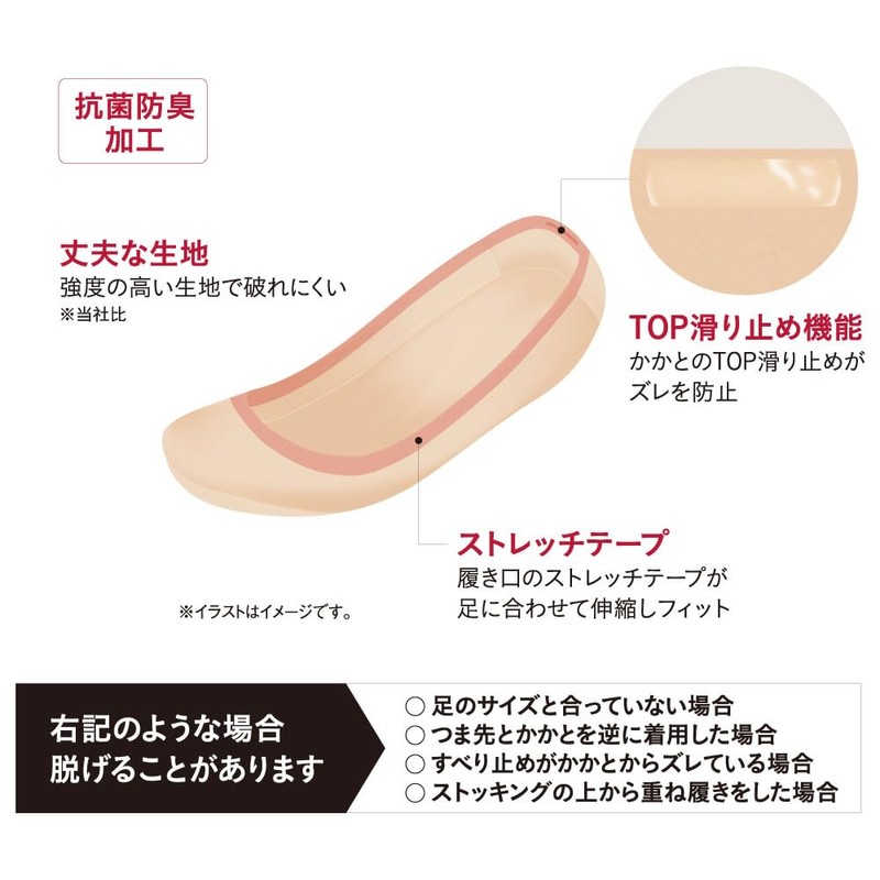 Gunze SABRINA/Sabrina Foot Cover, Set of 3, Non-Slip, Ultra Deep