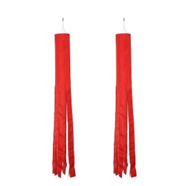 MSFHHA Red Flag WindSock Solid Color 2 Pack Stripes Wind Socks for Yard and Garden Flag, 60 inch