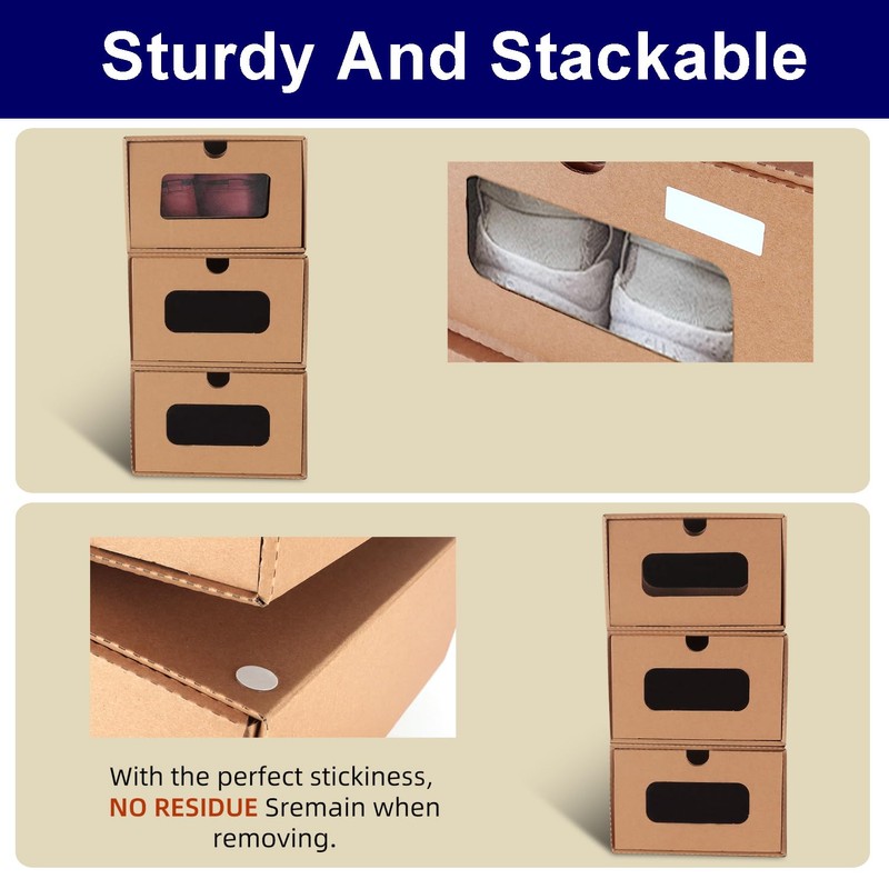 12 Pack Shoe Storage Bins, Waterproof Storage Boxes, Shoe Containers