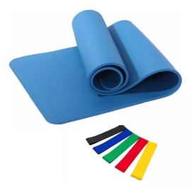 Grupo INDekor Tapete De Yoga + 5 Bandas Elasticas Para Ejercicio