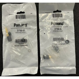 Pomona 2x Binding Post, Pomona 3750-0, Gold Plated Contacts, Panel Mount, Black