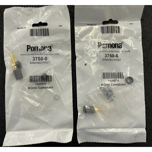 Pomona 2x Binding Post, Pomona 3750-0, Gold Plated Contacts, Panel