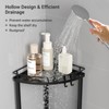 ELYKEN Corner Shower Caddy Standing, 4 Tier Rustproof Metal Shower