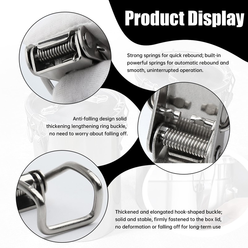 4pcs Toggle Latch Catch Lock,Spring Toggle Latch Hasp,Stainless Steel Tension