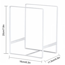 QUMENEY 2 Stück Tellerhalter Organizer Schrank Multifunktional Tellerständer Küchenschrank Aufbewahrung Abtropfgestell Geschirr für Teller Topfdeckel Schneidebrett Halter weiß (L)