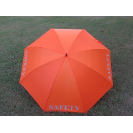 Safety Orange Color 68" Golf Umbrella Crossing Guard Super Jumbo Reflective Ink Print