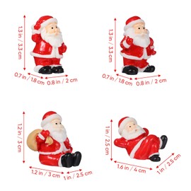 Cabilock 12pcs Lovely Santa Claus Statue Ornament, Mini Christmas Santa Claus Figure Bulk Ornament Micro Landscape Decorations Resin Christmas Santa Ornaments for Xmas Party Supplies