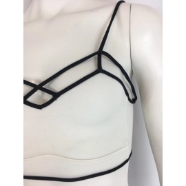 Brandy Melville Lauren Bralette Bra Strappy White Black Juniors One Size OS NWT