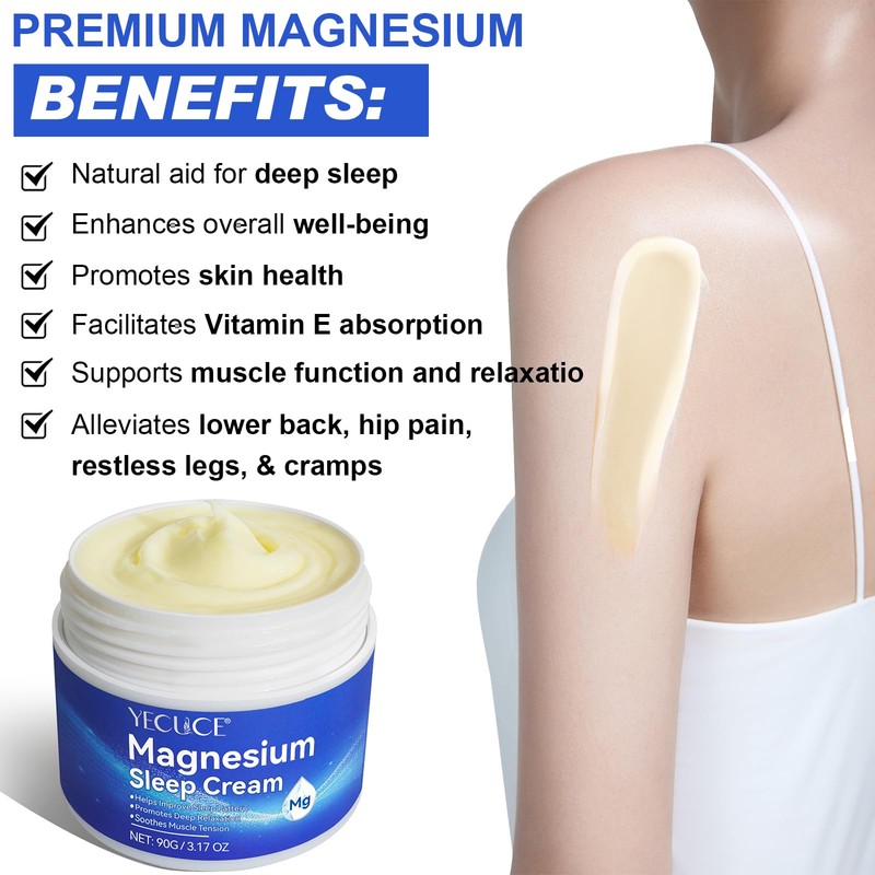 Magnesium Lotion,Pure Magnesium Cream for Better Sleep,Leg & Joint Care,Non-Greasy