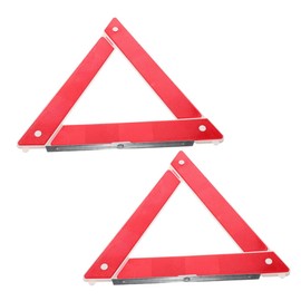 NOLITOY 2pcs Emergency Warning Triangle Reflective Roadside Safety Triangles for Vehicles Compact Portable Foldable Tripod Quick Setup Weather Resistant Design