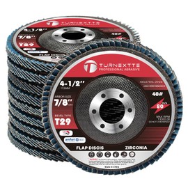 Turnextte 10 PCS Flap Discs 40 Grits, 4.5 Inch x 7/8" Jumbo Zirconia Type 29 Grinding Wheels for Angle Grinder, High Density Premium Sanding Discs for Metal, Rust Removal & Finishing