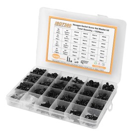 Juego De 1220 Tuercas Y Tornillos De Cabeza Hexagonal, Tornillos Y Tuercas De Acero Inoxidable 304, Incluye 370 Tornillos De Cabeza Hexagonal Con Cabeza Semicircular, 420 Tuercas