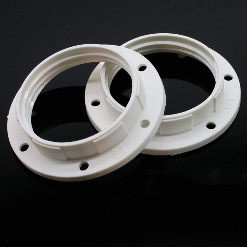 Socket E27 Thermoplastic White with Threaded Sheath and Attachment Cap