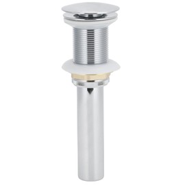 Bathroom Sink Drain Electroplating Popup Wash Basin Drainer Stopper NonOverflow(Popup without Hole )