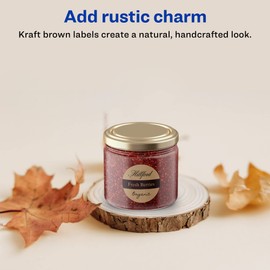 Avery Kraft Brown Round Labels with Sure Feed, 1" Diameter, 1,200 Kraft Brown Labels, Print-to-The-Edge, Laser/Inkjet Printable Labels