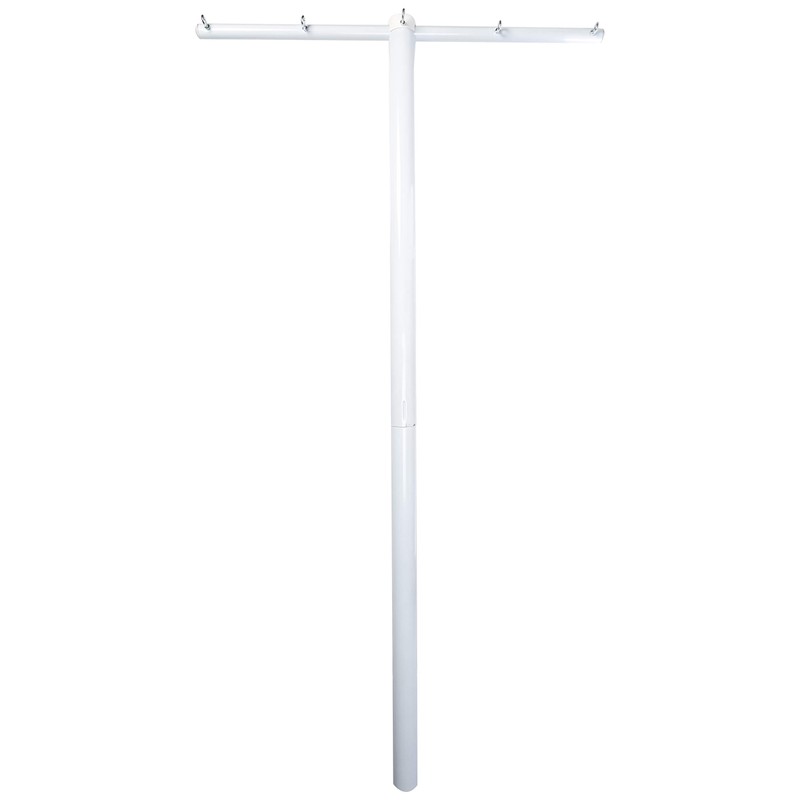 Household Essentials Mega Outdoor Clothesline Single T-Post, White