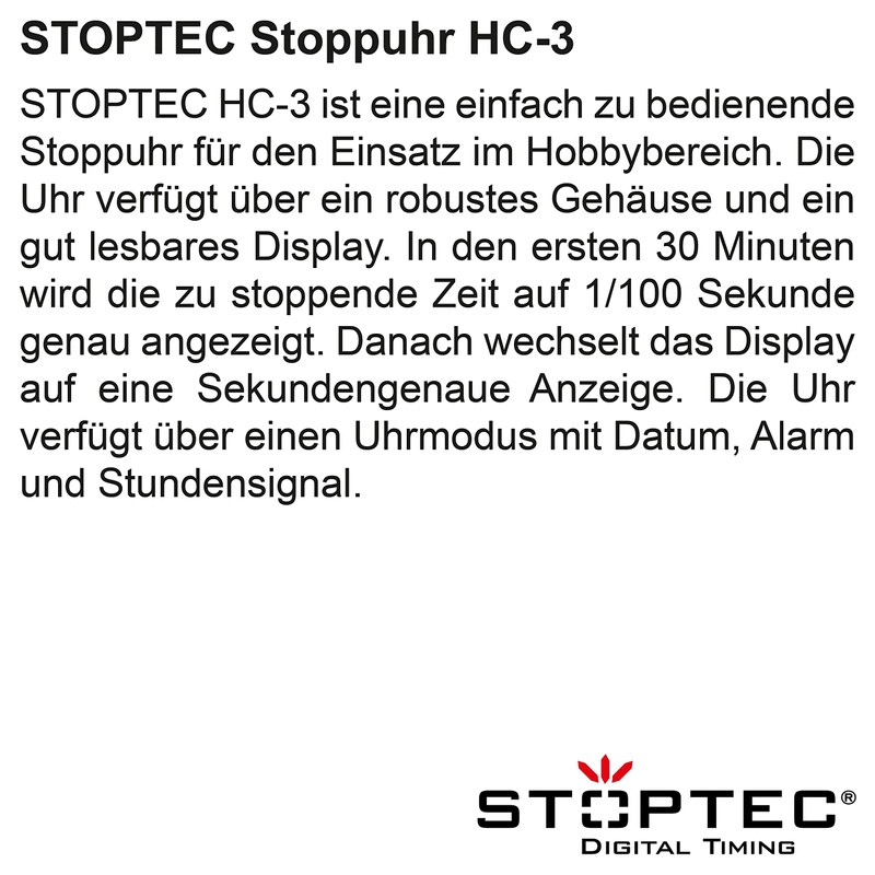 Stoptec HC-3 Stopwatch - Digital Stopwatch | Hobby | Sports