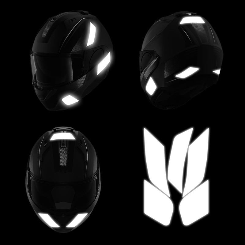 5 x Reflective Stickers for Motorcycle Helmet, High Visibility and
