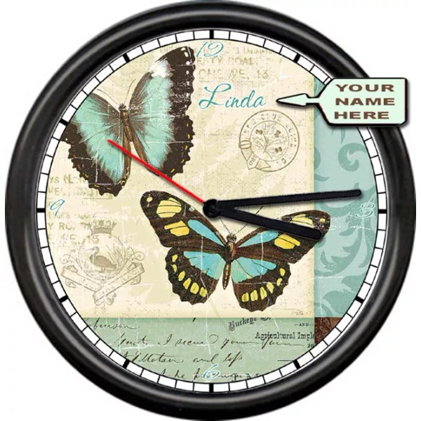 Off The Wall Clocks Butterfly Personalized Your Name Or In