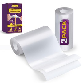 ATack Fabric and Vinyl Tear Repair Tape, Clear, 3-Inches by 20-Inches (2-Set), Waterproof Vinyl Repair Hole Patch Kit for Tent, Exercise Ball, Kayak, Inflatable Bed, Pool Float, and Airbed Mattress